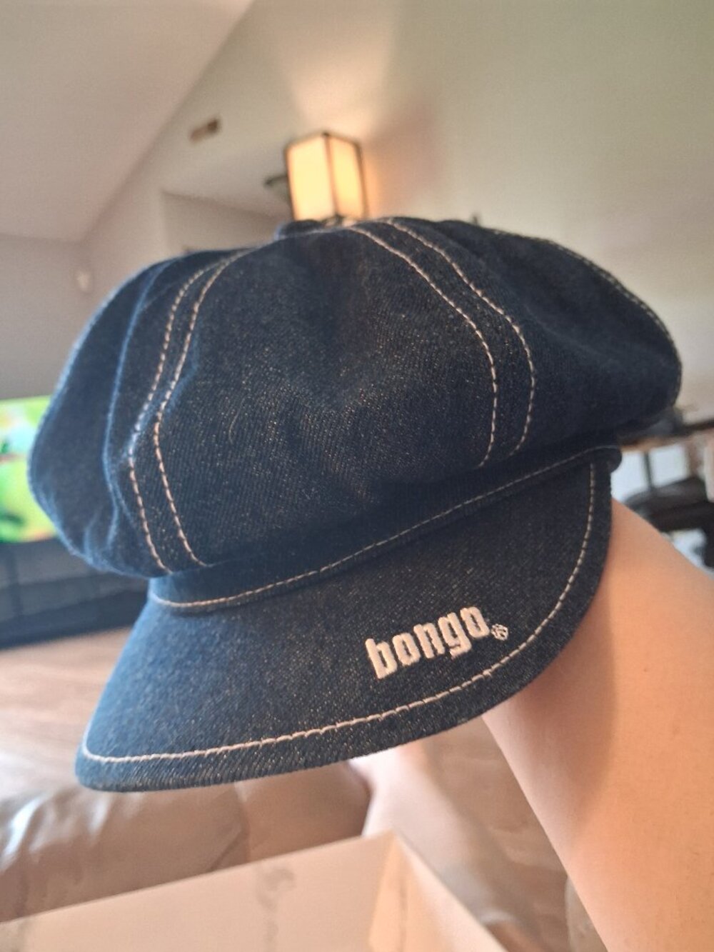 Vintage Bongo Denim Newsboy Cap (aka: cabbie, baker boy, applejack) All New Imag